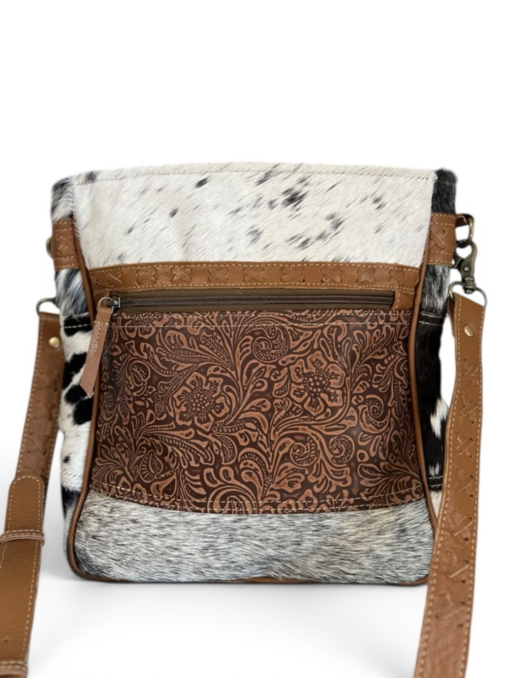 Myra Bag Purse Forester Junction Cowhide Tooled Leather Crossbody Conceal Carry - Picture 9 of 14